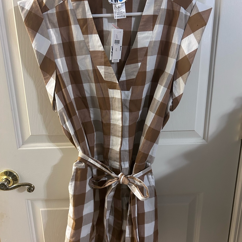 Brown and White Checkered romper- from Anthropologie